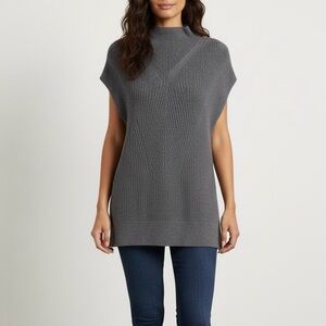 Banana Republic Sleeveless Mock Turtleneck Sweater Womens Medium Gray